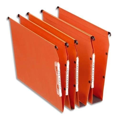 Esselte, sidohängande filar för garderob, Dual, Orange, Fond 15, kartong, kartong med 25