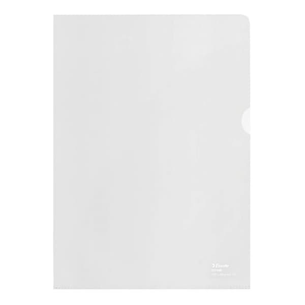 100 % återvunnen hörnmapp ESSELTE A4 transparent polypropen 10/100e assorterad - Paket med 100