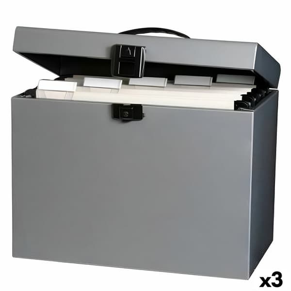 Arkivboks Oxford Class n Go Grå A4 29,5 x 37 x 22 cm (3 enheder)