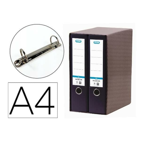 Ringpärm Elba 100580054 Svart A4 (2 antal)