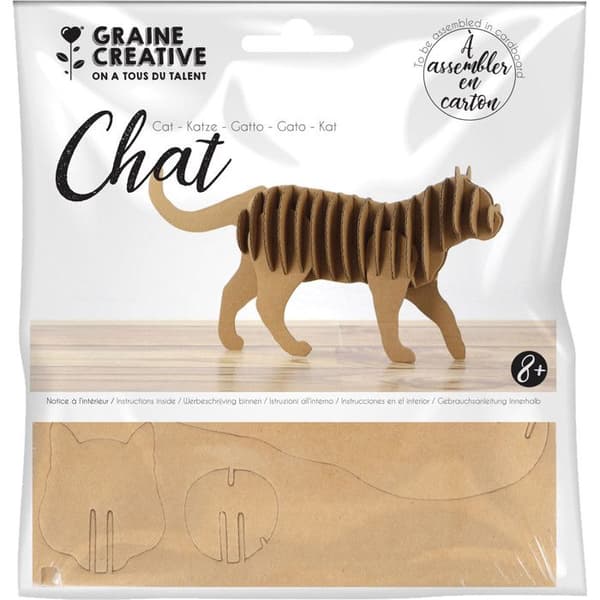 Pappmodell Katt 22x11x4,5 cm