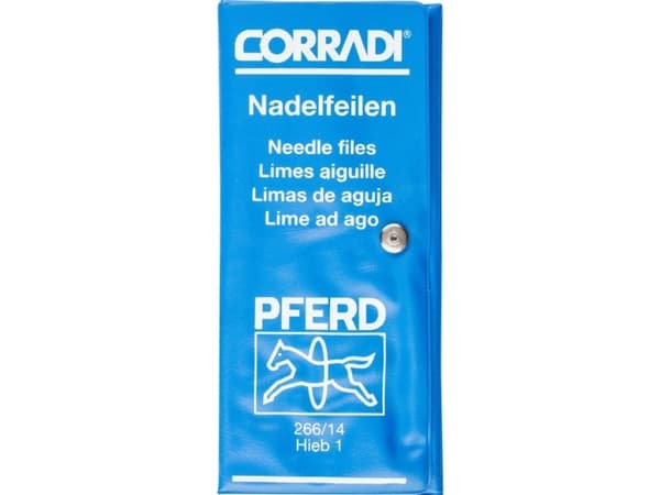 PFERD 12313062 CORRADI-nålefile-sæt schweizisk slag 1 i PVC-rulletaske 140 mm 1 stk