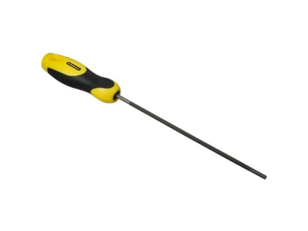 Stanley 0-22-491, Fil, Rund fil, Kolstål, Svart, Gul, Halkfritt grepp, Mjukt grepp, 20 cm