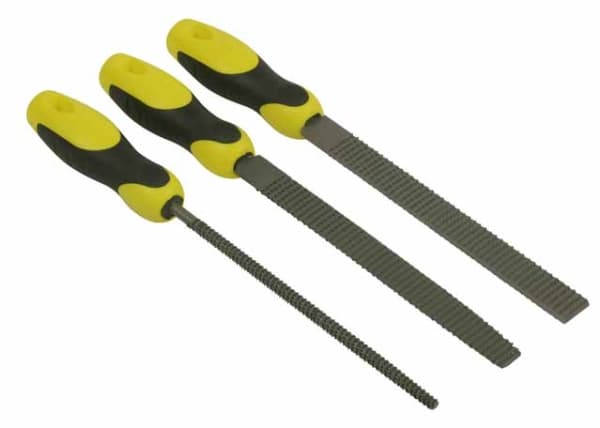 Stanley 0-22-477, Flate mapper, Rund fil, Mellom grov og 2. kutt, Kull stål, Sort, Gult, Grep som ikke glir, Mykt grep, 20 cm