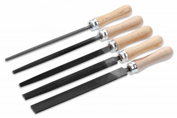 Cimco 206806, Fil-sett, Flate mapper, Halvrund fil, Rund fil, Firkantet fil, Trekant-fil, Tre, Tre, 20 cm