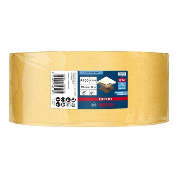 Bosch Professional Sandpappersrulle Expert C470 115 Mmx50 M G100 Guld