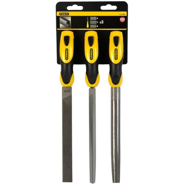 Filer - STANLEY - Halvmjuk - Kolstål - 3 stycken - 200 mm