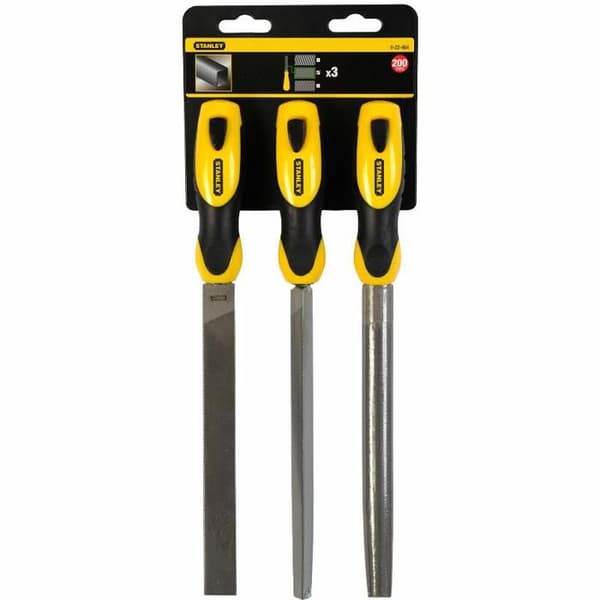 Filer - STANLEY - Halvmjuk - Kolstål - 3 stycken - 200 mm