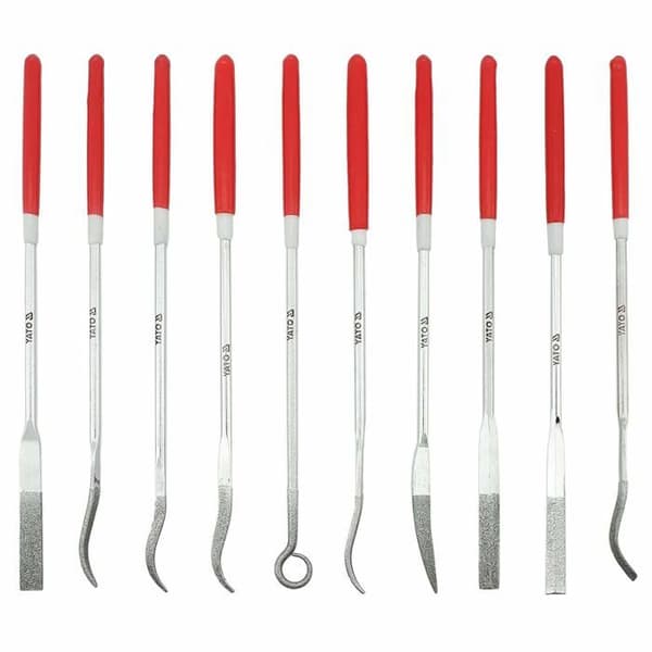 Yato elfil - YT-6145 - Set med 10 nålar med diamanter 3 x 140 x 25 mm
