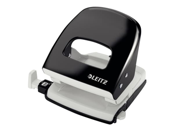 Hulapparat Leitz 5008 sort 2-huls med skinne - til 30 ark