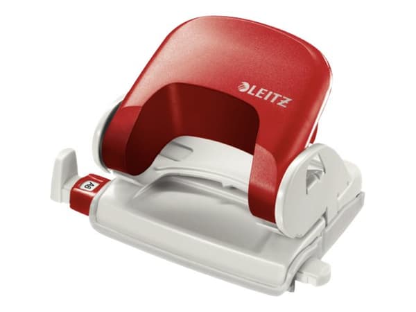 Leitz - Hålslag - 16 ark / 1.6 mm - plast, metall - röd