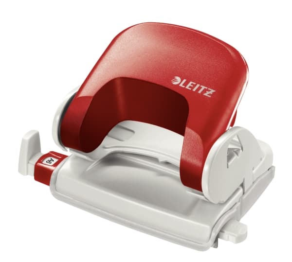 Leitz - Hålslag - 16 ark / 1.6 mm - plast, metall - röd