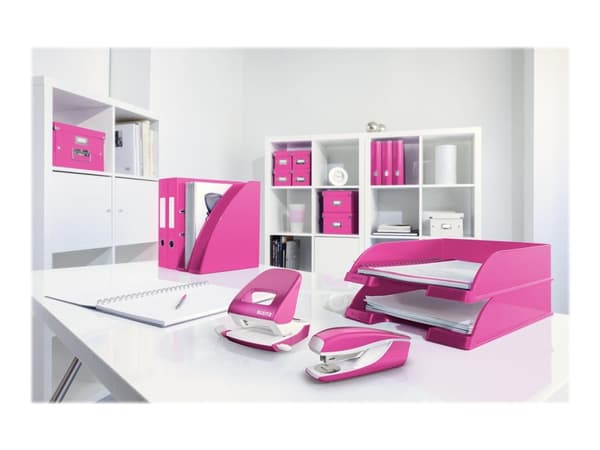 Leitz WOW NeXXt 5008 - Rei'ityslävistys - 30 arkkia / 3 mm - metalli - vaaleanpunainen metalliväri