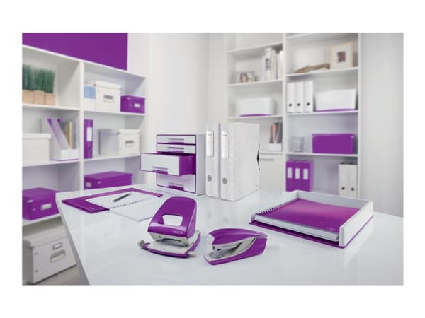 Leitz NeXXt 5008 WOW, 30 arkkia, Purppura, Valkoinen, Metalli, 8 cm, 5,5 mm, A4, A5, A6, Folio, US-Quart, 8 x 8 x 8cm