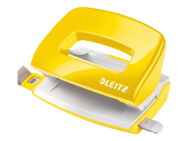 Leitz NeXXt WOW Mini hullstanser, 2 hull, 10 ark, gul