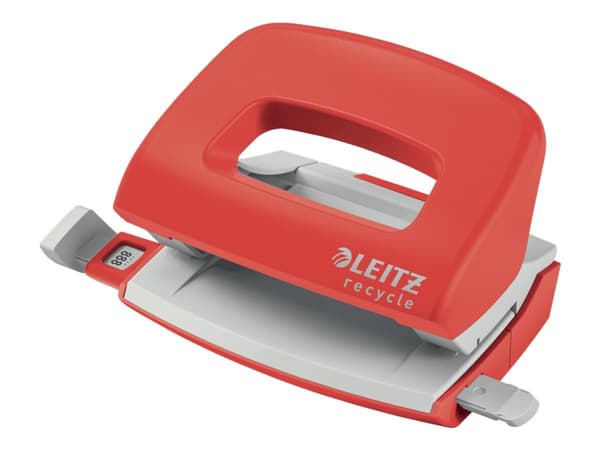 Leitz NeXXt Recycle - Hullstanser - mini - 10 ark / 1 mm - plast, metall - rød