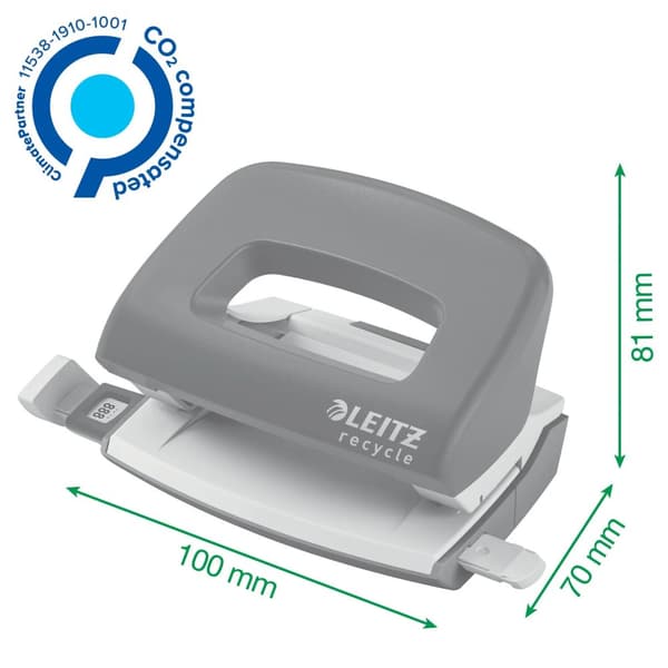 Leitz NeXXt Recycle - Hullstanser - mini - 10 ark / 1 mm - plast, metall - grønn