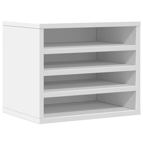 Skrivbordshyllor vit 36x26x29,5 cm konstruerat trä