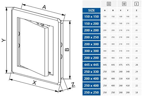 Inspektionsdør hvid 250x330 mm ABS
