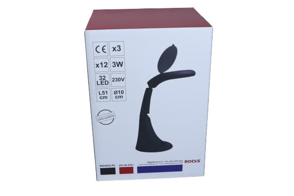 ROOKS VERKSTAD FÖRSTÖRSGLAS X3 - X12 MED LED-BELYSNING, LAMPA MED FÖRSTÖRSGLAS