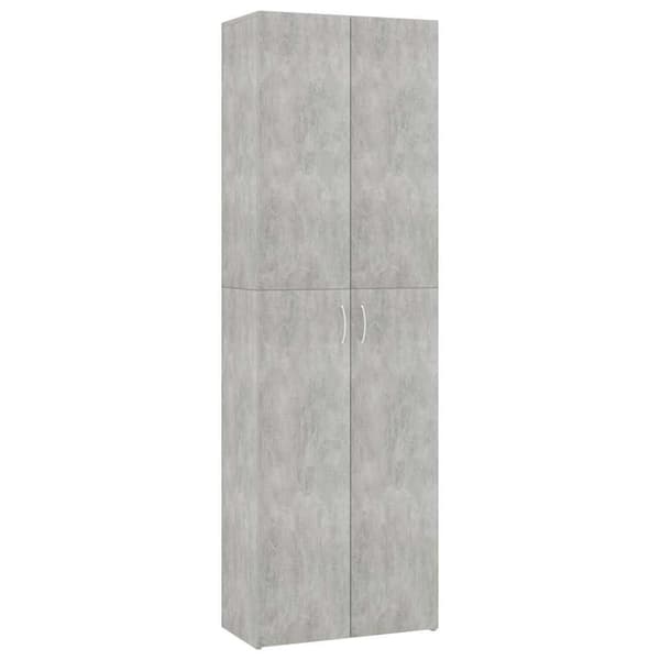 vidaXL Kontorskap betonggrå 60x32x190 cm konstruert tre