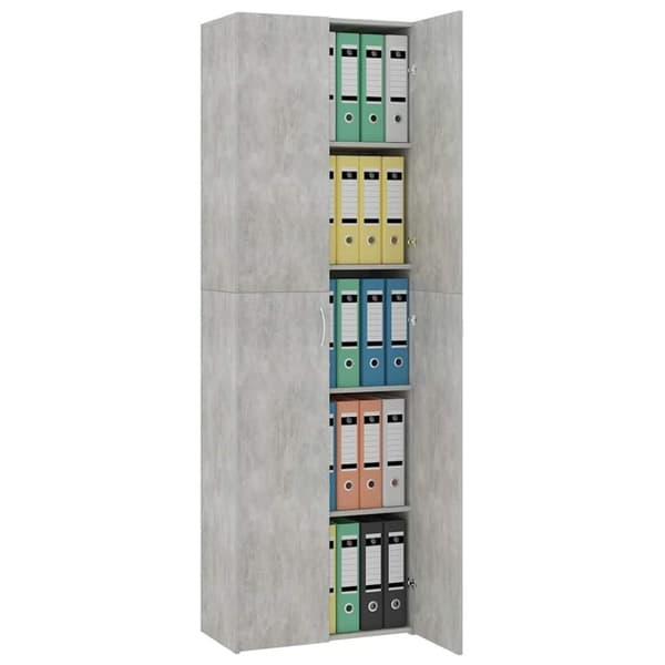 vidaXL Kontorskap betonggrå 60x32x190 cm konstruert tre