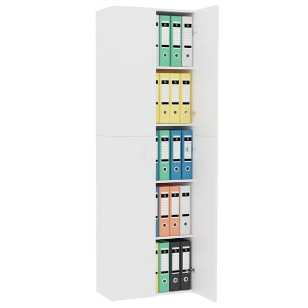 vidaXL Kontorsskåp vit 60x32x190 cm spånskiva