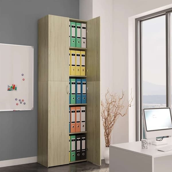 vidaXL Toimistokaappi Sonoma-tammi 60x32x190 cm lastulevy