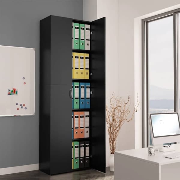 vidaXL kontorskab 60x32x190 cm konstrueret træ sort