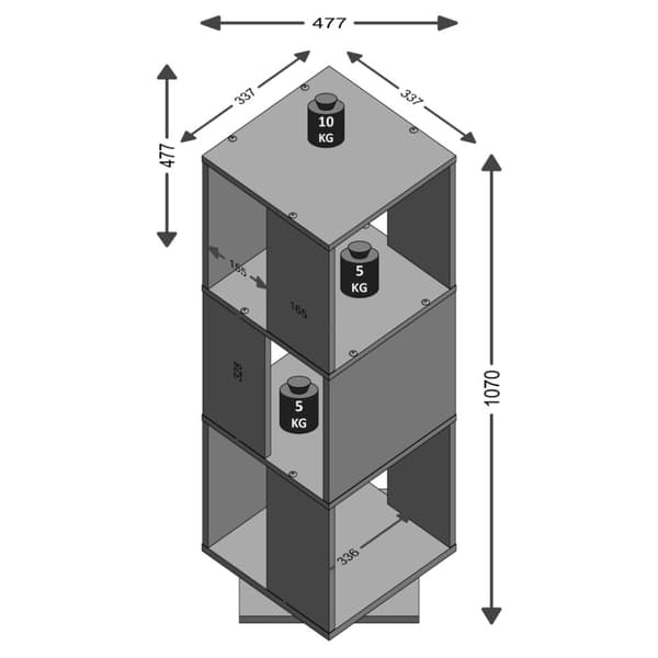 FMD Roterbart dokumentskåp öppet 34x34x108 cm vit