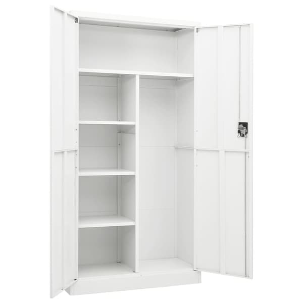 vidaXL Förvaringsskåp vit 90x40x180 cm stål