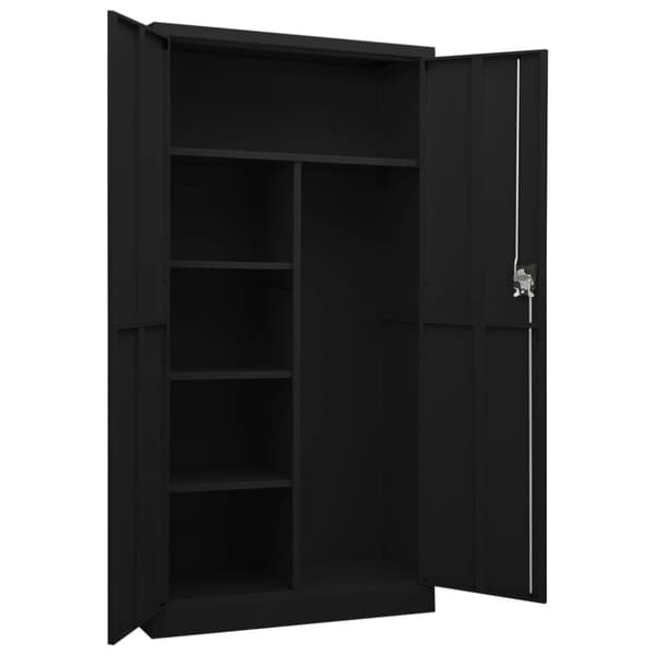 vidaXL Förvaringsskåp svart 90x40x180 cm stål