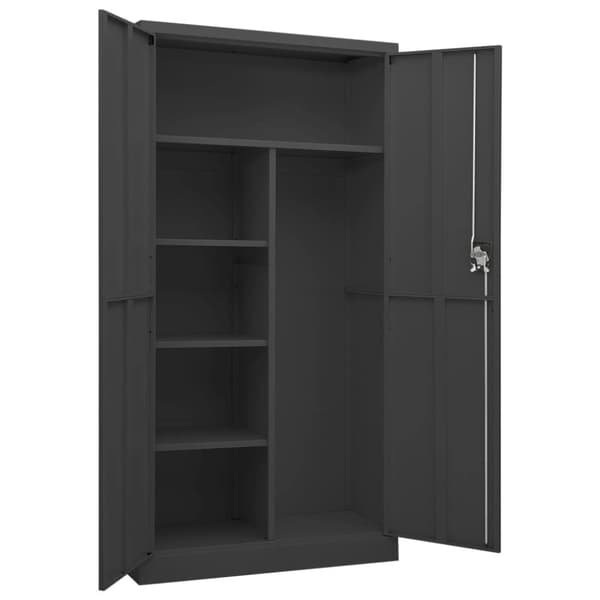 vidaXL skab med lås 90x40x180 cm stål antracitgrå