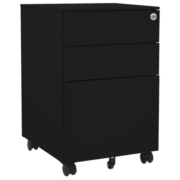 vidaXL Mobilt arkivskap svart 39x45x60 cm stål