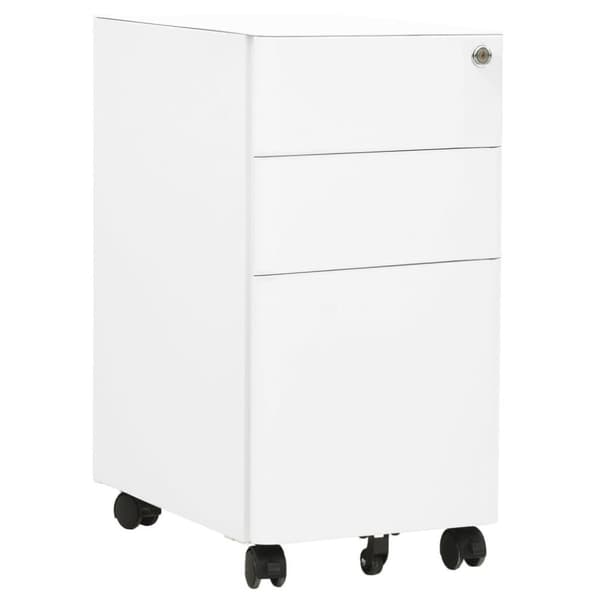 vidaXL Mobilt arkivskap hvit 30x45x59 cm stål