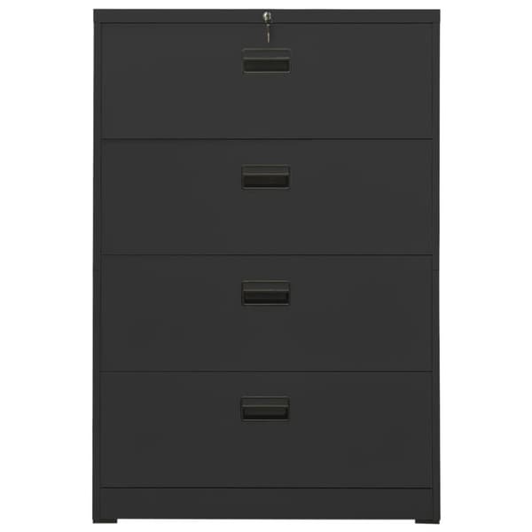vidaXL Arkivskap 90x46x134 cm stål antrasitt