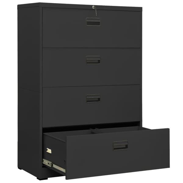 vidaXL Arkivskap 90x46x134 cm stål antrasitt