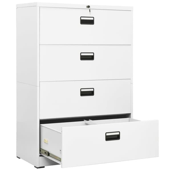 vidaXL arkivskab 90x46x134 cm stål hvid