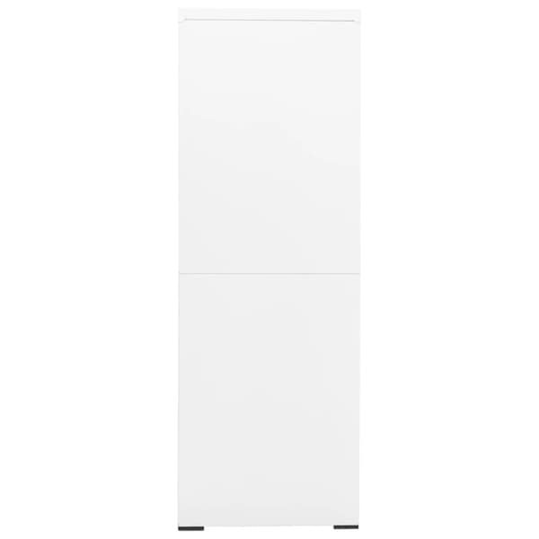 vidaXL Arkivskap 90x46x134 cm stål hvit