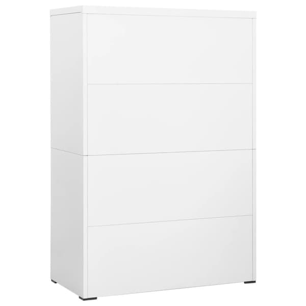 vidaXL Arkivskap 90x46x134 cm stål hvit