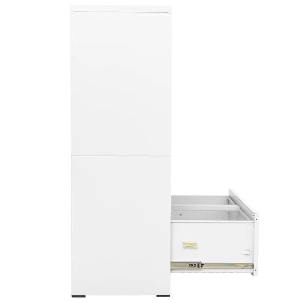 vidaXL Arkivskap 90x46x134 cm stål hvit