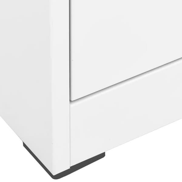 vidaXL Arkivskap 90x46x134 cm stål hvit