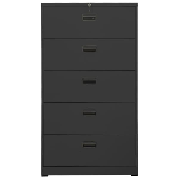 vidaXL Arkivskap 90x46x164 cm stål antrasitt
