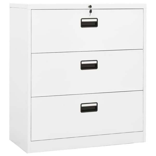 vidaXL arkivskab 90x46x103 cm stål hvid