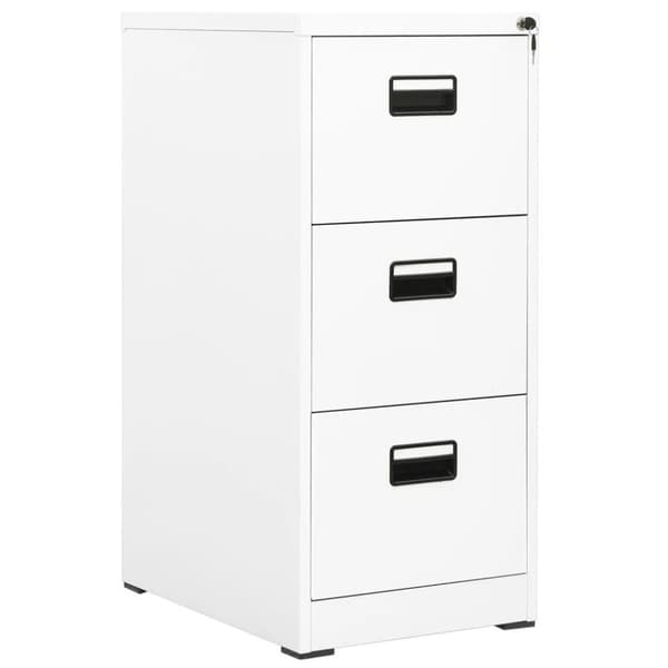 vidaXL Arkivskap 46x62x102,5 cm stål hvit