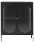Miniatyrbillede 5 af 9: Kontorskab Sort Stål 90 x 35 x 111 cm Metal 2 døre Glas Front