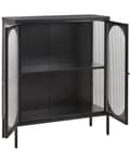 Miniatyrbillede 6 af 9: Kontorskab Sort Stål 90 x 35 x 111 cm Metal 2 døre Glas Front