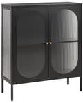 Miniatyrbillede 1 af 9: Kontorskab Sort Stål 90 x 35 x 111 cm Metal 2 døre Glas Front