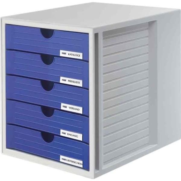 Arkivmodul - HAN - 5 lådor - Grå / Blå - Polystyren