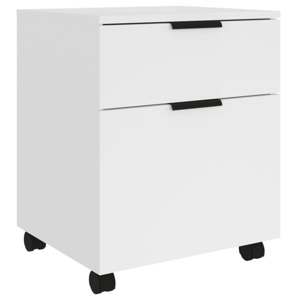 vidaXL Mobilt arkivskap med hjul hvit 45x38x54 cm konstruert tre